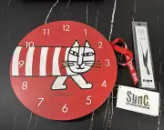 Medicom x KARIMOKU x Sync Lisa Larson Red "MIKEY" Wooden Wall Clock New In Box