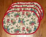 NEW 5Pc Set Uniq Handmade Quilted Table Runner Placemats Jingle Bells