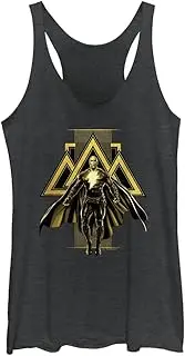 [DC Comics] Girls' Black Adam Blk ADM Hero Pose Women's Fast Fashion Racerback Tank Top
