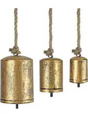 Christmas Bells Decor, Vintage Rustic Cow Bells Set of 3, Large Metal