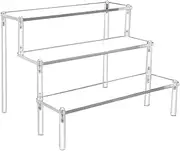 Jindizi Acrylic Riser Display Stand, 3 Tier Clear Acrylic Display Shelf for Action Figures,Perfume Makeup Dessert Display Risers Steps Dessert Table Stands for Organizer and Decoration