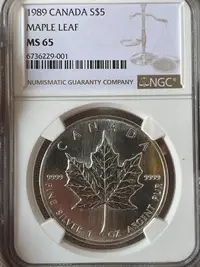 在飛比找Yahoo!奇摩拍賣優惠-加拿大老楓葉銀幣1盎司 少女頭像91877