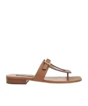 Sergio Rossi Square Toe Thong Sandals 37.5,39.5,41,36.5 Brown