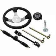 Front Steering Wheel Gear Rack Pinion Tie Rod End Shaft ATV Go Kart Buggy Trike