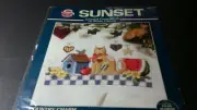 Vintage Sunset Cross Stitch On Waste Canvas Country Charm # 13585 1994 New
