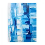 White Blue Abstract Painting Canvas Print