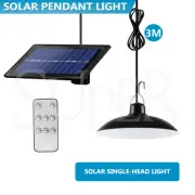 Solar LED Hanging Pendant Light Indoor Outdoor Garden Yard Tent Shed Lamp Remote