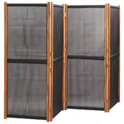 4 Panel Room Divider Black 280X180 Cm Screens & Room Dividers