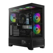 GAMDIAS Mid Tower Gaming Computer Case w/Display& App, ATX Tempered Glass PC ...