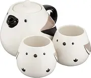 Sunart SAN3292 Cute Tableware, Teapot & Tea Cup Set, Simaenaga Parent and Child, 23.9 fl oz (600 ml), 6.1 fl oz (180 ml)