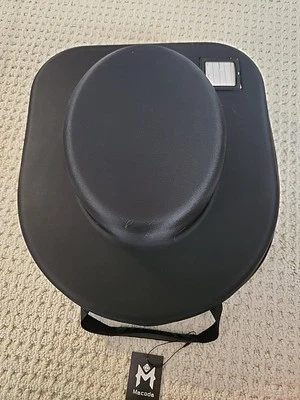 Macoda Hard-Shell Hat Travel Case–Fits 2 Hats – Orange/Black with Shoulder Strap