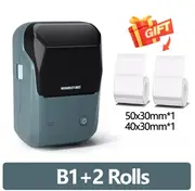 Mini Label Thermal Printer Niimbot B1 Portable Self-Adhesive Printer For Stickers Round Labels Rolls UV Tag Bluetooth Printer B1 Add 2Rolls