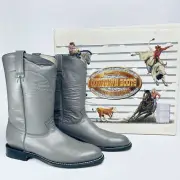 COWTOWN Cowboy Boots Men's Gray Leather Point Toe Western Rodeo 7 1/2 B Handmade