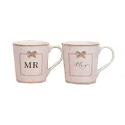 2pc Gibson Gifts Jewelled Mr & Mrs Coffee Mug/Tea Cup Wedding Drinkware Set