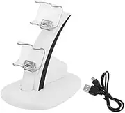 Parts & Accessories Led Micro-Dual Controller Holder Charger 2 Led Micro-USB Handle Fast Charging Dock Station Stand Charger for Ps4 Controller - (Color: White)