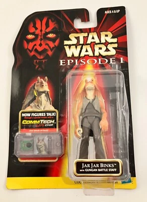 Star Wars Episode 1 COMMTECH Action Figures, Jar Jar Binks and Battle Droid