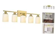 5-Light Bathroom Vanity Light Bathroom Lighting Fixtures 5 Lights Brushed Brass