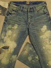 PRPS GOODS & Co. BARRACUDA Destroyed Stained Patched-In Mens 32 x 33 Jeans $250+