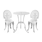 Livsip Outdoor Bistro Setting Cast Aluminium Table and Chair 3PCS Patio Set
