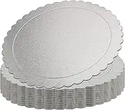 5Pcs Cake Circle Boards Cake Plate Round Coated Circle Cakeboard Base, Coated Circles Cakeboard Base Perfect for Cake Decorating, Silver