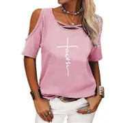 Women Casual Printed T-Shirt Summer Fashion Round Collar Short Sleeve Top Pullover Loose Blouses Ladies Tee Shirt pink XXL