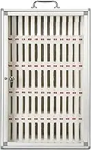 Easy-to-Carry Aluminum Alloy Phone Locker,12/24/36/48/60 Slots Cell Phone Cabinet,with Key Lock,Suitable for All Types of Mobile Phones (Color : Silver, Size : 60)