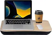 Lap Desk, Laptop Stand with Cushion, Portable Deluxe Bamboo Laptop PC Table with Pillows, Lap Tray Read Workstation