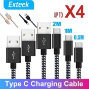 0.5M 1M 2M Braided USB Type C Data Charger Cable For Samsung Xiaomi Huawei Oppo