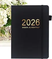 Uoqpty A5 Journal - 2026 Daily Journal 144 Sheets | A5 Calendar Hardcover Notebook for Daily Business Meeting School Study Travel Graduation College Home