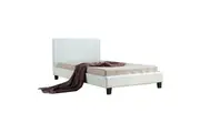 King Single PU Leather Bed Frame White