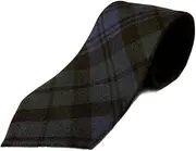 [Ingles Buchan] Mens Scottish 100% Wool Plaid Tartan Ties - 100 Clans, Black Watch, One size