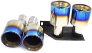 Quad Exhaust Compatible For BMW F10 F11 F18 525i 520i 530i 523i 5 Series Gasoline Model Upgrade M5 MT Rear Bumper Muffler Tip Tailtip(Blue)