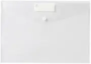 Marbig A4 Document Wallet with Button - Clear - Pack of 10