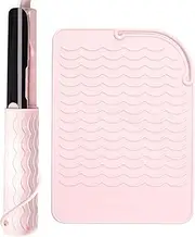 FDHBDF Silicone Heat Protection Mat, Special Mat for Curlers, Straighteners, Irons and Other Hot Hair Tools, 22 cm x 16 cm, Pink, Pack of 1