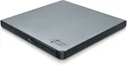 Hitachi-LG GP57 External DVD Drive, Slim Portable DVD Player/Writer for Laptop/Desktop PC, with USB 2.0, Windows and Mac OS Compatible, 8X Read/Write Speed - Silver
