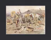 8X10" Matted Print Art Picture Charles M Russell: War Council, 1896