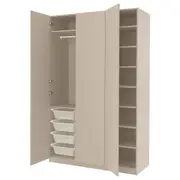 PAX / FORSAND wardrobe combination, grey-beige/grey-beige, 150x60x236 cm