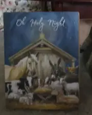 Hobby Lobby O Holy Night Manger Scene Stable Animals Tabletop Mantle Wall Decor