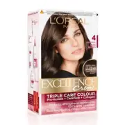 L'Oreal Paris Excellence Creme Hair Color, 4 Natural Dark Brown,(72 ml+100 gm)