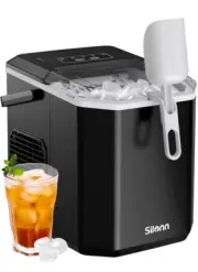 Silonn Ice Maker Countertop Portable Ice Machine with Carry Handle SLIM21B