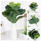 Decoration Faux Leaves Fake Plants Artificial Ficus Branch Lifelike Greenery