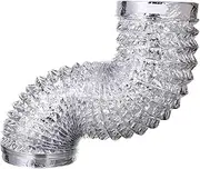 Veemoon High Temperature Aluminum Foil Air Duct Flexible Air Duct Exhaust Duct Hose Aluminum Foil Dryer Vent Duct Air Vent Ducting Exhaust Hose Ducting Dryer Vent Hose Vent Pipe Silver