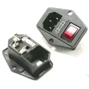 Power Outlet Fuse Switch Connector Plug Socket with Rocker Switch 250V 1PC