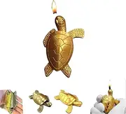 Creative Golden Turtle Desktop Torch Lighter - Portable Gas Lighter with Adjustable Soft Flame, Adjustable Soft Flame, Unique Boyfriends, Friends, Outdoor Camping, Fireplace (Open Flame A)