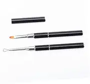 SHERCHPRY Double Headed Nail Art Brush Cuticle Pusher Tool Ergonomic Nail Pen for Manicure for Beauty Salon