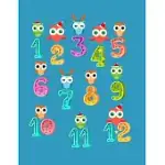 12 DAYS OF CHRISTMAS NOTEBOOK: JOURNAL ( PAPERBACK, BLUE COVER), CHRISTMAS OWLS WITH NUMBERS, 12 DAYS OF GIFTING, CHRISTMAS GIFT FOR KIDS, CHILDREN,