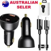 Baseus 65W PD QC 3.0 USB Type C Fast Charging Car Charger Adaptor