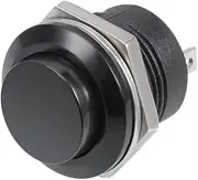 uxcell 5Pcs,16mm Black Momentary Push Button Switch Round Raised Button R13-507 SPST NO