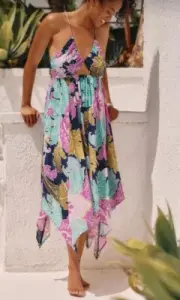 By Anthropologie The Alani Maxi Cover Up Dress Size M Tropical Print Beach $98