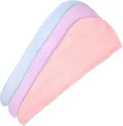 FOYTOKI 3pcs Hair Towel Hair Towel Curly Women Wraps Drying Microfiber Turban Coral Fleece